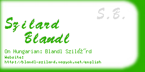 szilard blandl business card